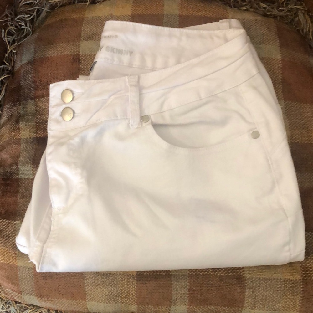 Ashley Stewart Fearless Curvy Skinny white jeans